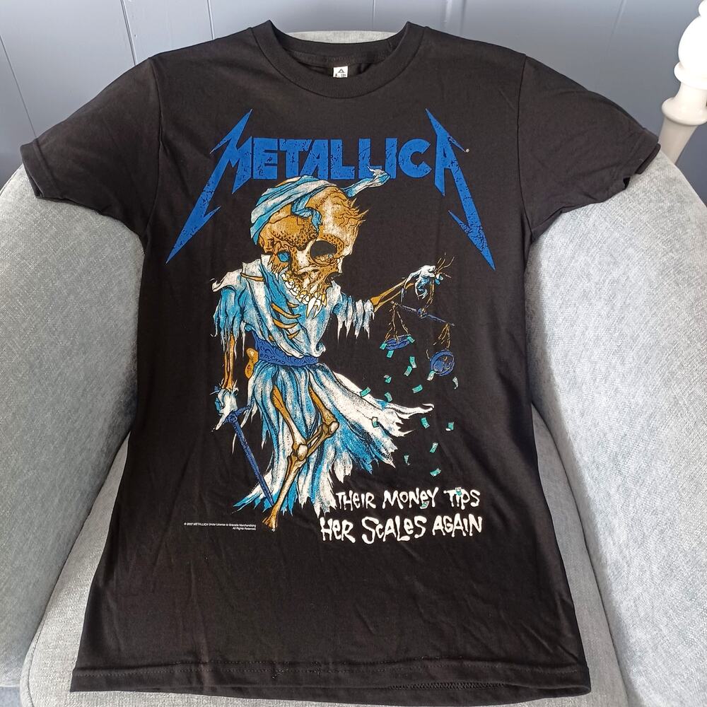 Metallica 2007 Mens Their Money Tips Her Scales Again 2 Sided T-shirt Small